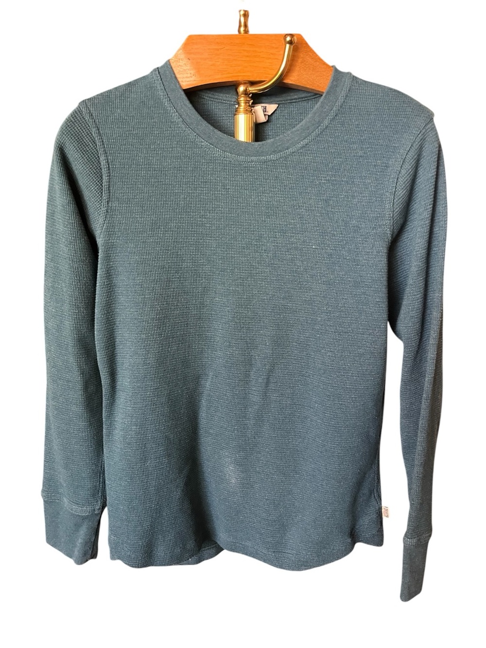 Duluth Trading Co Women’s Crewneck Thermal Sweater - Slate Blue Green Medium